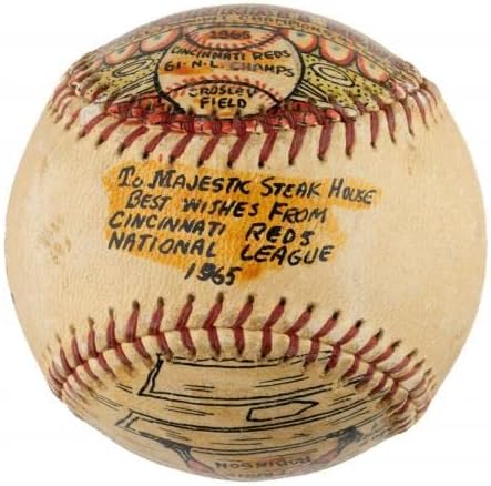 Красив Бейзбол с Автограф на Франк Робинсън, Ръчно Декориран Джордж Соснаком В Стил Фолк-Арт - Бейзбол с Автограф MLB Art