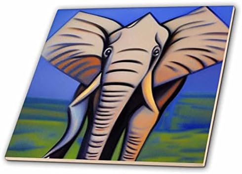 3D - Теракот Cool смешни Сладко Artsy Африкански Слон В стила на кубизма на Пикасо Art Nature - Теракот (ct-371905-4)