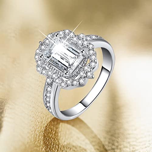 Елегантен Пръстен с диамант, Модно Дамско Пръстен с Цирконием, Диамантен Годежен пръстен, Подаръци за мъже и жени