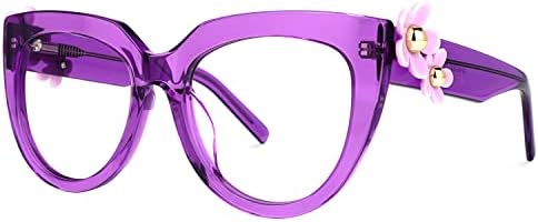 Zeelool Стилни Vintage слънчеви очила Котешко око в голям размер за Жени с безрецептурными прозрачни лещи Miguel ZOP432631