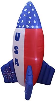 Комплект от две патриотични декорации и украси за парти по случай рожден Ден, включва надуваем кораб-ракета с американския флаг на САЩ на височина 6 фута и надуваем?