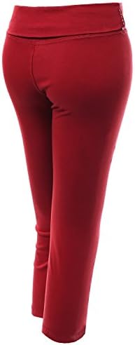 Дамски Основни Обикновена Сгъваема Спортни Панталони за йога Xpril 3/4 размер