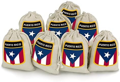 Чанта за съхранение с завязками Пуерто-Рико, подаръчни опаковки за шоколадови бонбони, множество сгъваема и компактна многофункционална покет опаковка с 8 бр.