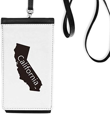 Съединените Щати Калифорния Карта На Контура На Телефона В Чантата Си Портфейл Окачен Мобилен Калъф Черен Джоба