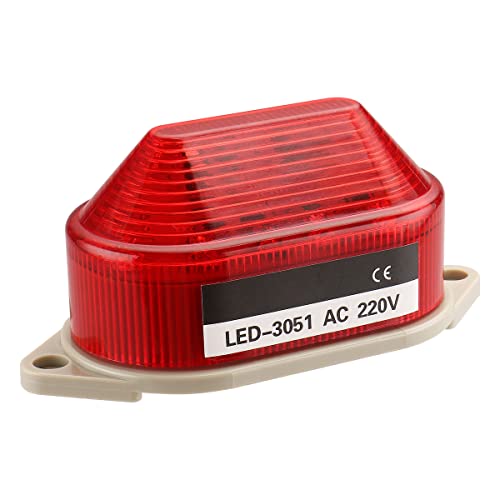 Baomain Промишлена Сигнална Червена Мини-сигнална лампа Стробоскопическая сигналната лампа LED-3051 AC 220V 2W