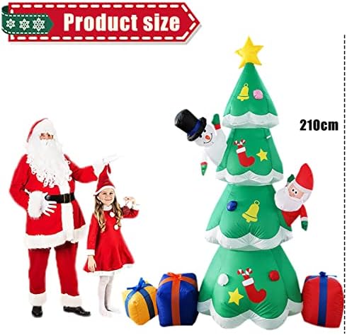 Надуваеми Коледна Украса с височина 7,5 метра, Надуваеми Коледно Дърво с Подарочными Кутии, Дядо коледа, Снежен човек,