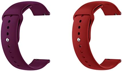 Быстросъемный каишка за часовник ONE ECHELON, съвместим със силикон каишка за часовник Huawei Honor Магия с катинар върху бутона, опаковка от 2 броя (лилаво и червено)