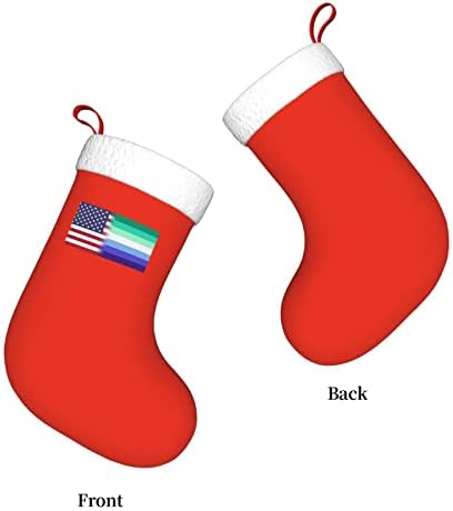 TZT Американски Мъжки Гей Знаме Коледни Чорапи, Коледни Празнични Подаръци за семейни Празнични украси 18 Инча