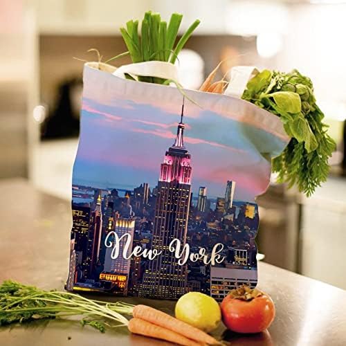 Ню Йорк Множество Чанта Градска Пътна Сгъваема Чанта за пазаруване Лятна Чанта за Жени, Момичета Подарък Учител