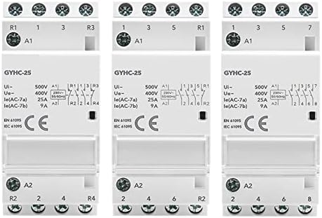 Модулен автоматичен домакински контактор PIKIS Rail AC230V 4P 25A 4NO 2NO2NC 3NO1NC 50/60 Hz 1 бр. (Цвят: 4P 25A 3NO1NC)