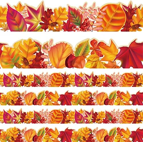 Quera 68,8 фута Есенни Листа Етикети на Дъската за съобщения на Бордюра Есенните Етикети 60 бр. Самозалепващи Покритие на