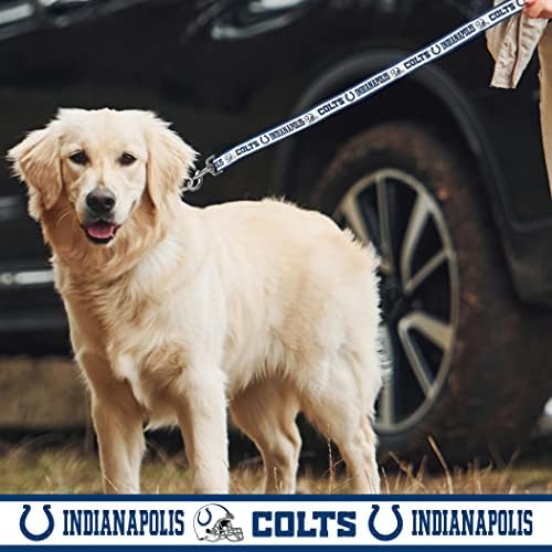 Каишка за домашни любимци NFL Каишка за кучета Indianapolis Colts, Каишка Средна отбор по футбол за кучета и котки. Ярките и Цветни Каишка за Кучета и Котки, Лицензиран NFL