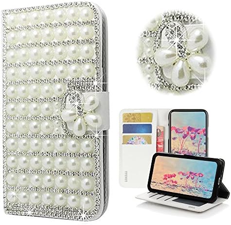 Калъф STENES Bling за Huawei Капитан 20 Pro - Стилен - 3D Кристал, Ръчно изработени, Latticework цветя от перли, Електронен портфейл,