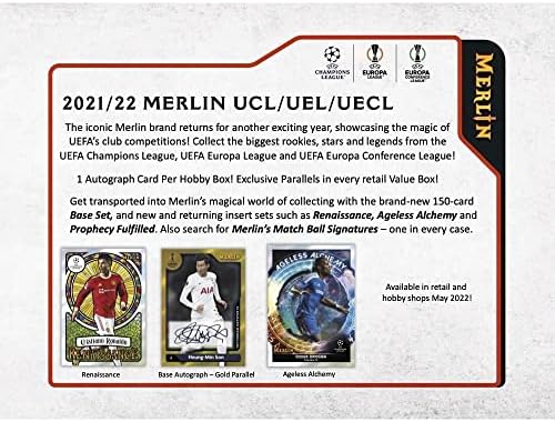 2021/22 Начело на шампионската Лига на УЕФА Мерлин Chrome Soccer силен вятър box (8 бр. /bx)