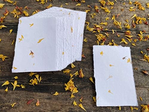 Чиста хартия с флорална декорация на ръба - Опаковане формат А5 по 50 броя за писатели, Покани, Diy - на Рециклирана