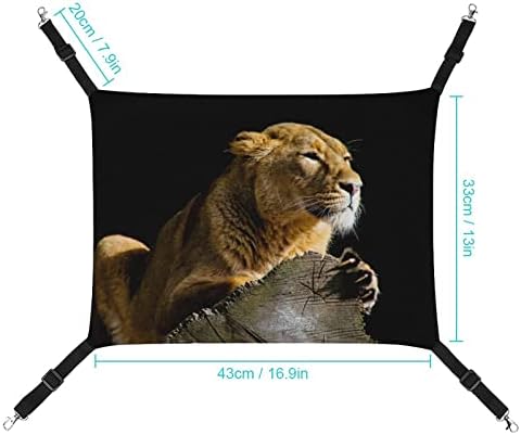 Хамак за домашни любимци Lion Sleeping Cat Bed с Регулируеми Каишки и Метални Куки 16,9 x13