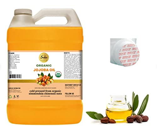 Сертифицирано SULU Органично Нерафинирано Необработанное масло Златисто кафяво от жожоба Студено пресовано 4 кг / 64 течни