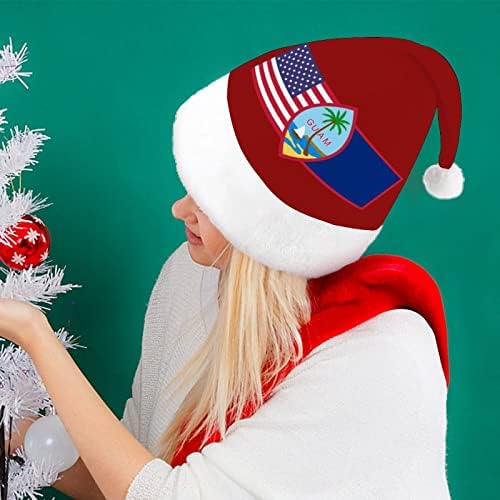 Коледни шапки с флага Гуам и американския флаг, обемни шапки за възрастни, Коледна шапка за празници, аксесоари за коледното парти