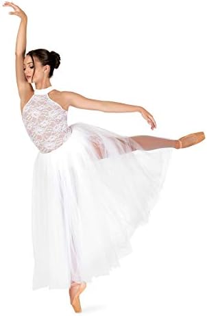 Жена Балетное Романтична Рокля-пакет на спагети презрамки, LC211WTNUS, Бяло /телесен цвят на цвят, Малко