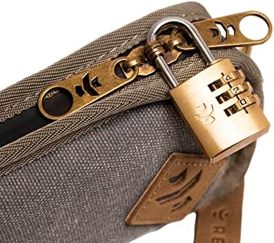 Малка мека чанта Revelry Gordito | Многофункционална чанта с ключалка и подплата от активен Въглен | Водоустойчива чанта с ключалка | 6,5 x 4 x 2 (сиво кръстче)