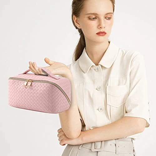 VIWIME/ Дамски Преносима косметичка за пътуване - Сладък Водоустойчиви козметични чанти от изкуствена кожа с голям капацитет,