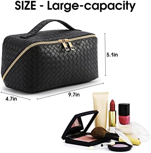 VIWIME/ Дамски Преносима косметичка за пътуване - Сладък Водоустойчиви козметични чанти от изкуствена кожа с голям капацитет,