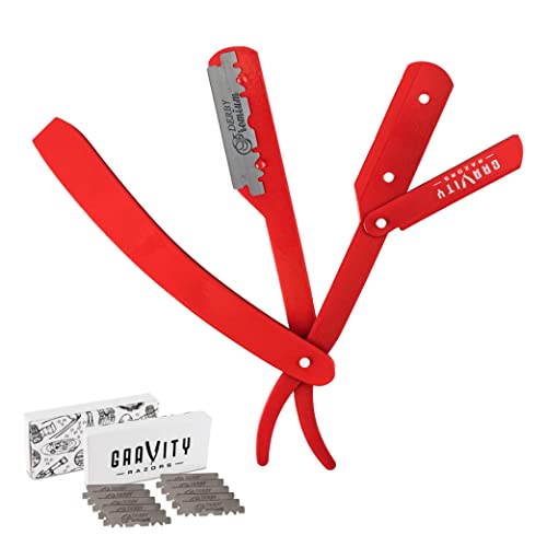 Професионална опасния бръснач - Комплект за бръснене с минимално въздействие с 10 остриета Gravity Premium, стърчащи на 5 мм (Стария Завет)