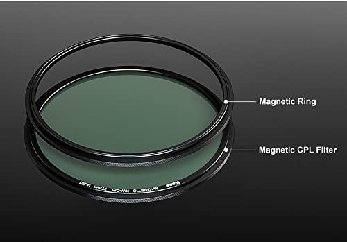 Магнитен CPL филтър Kase 82 мм Wolverine с Преходен пръстен 82 мм за обектива на Камерата, Противоударным Смекчена от Оптично Стъкло и Кръгово Поляризационным филтър с Много?