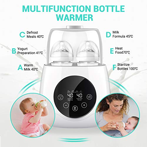Нагревател за бебешки шишета, Парна Нагревател бебешка храна EIVOTOR Bottle 6 в 1 за равномерно затопляне на кърма или