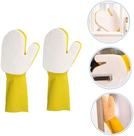 Yardwe латексови ръкавици за почистване, ръкавици за печене, силиконови ръкавици за фурна, силикон скрубер, за съдове, гумени ръкавици за чистач