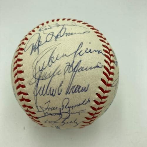 1991 Екипът на All Star Game Подписа бейзболен договор с Кэлом Рипкеном - младши и Кърби Пакеттом JSA COA - Бейзболни топки