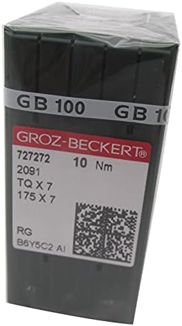 100ШТ Игла за индустриални шевни машини Groz-Beckert 2091, TQX7, 175X7 с копчета в прозрачна пластмасова кутия CKPSMS, съвместими с /Уплътнител за JUKI марка MB-372/373 марка Singer 175 (размер н