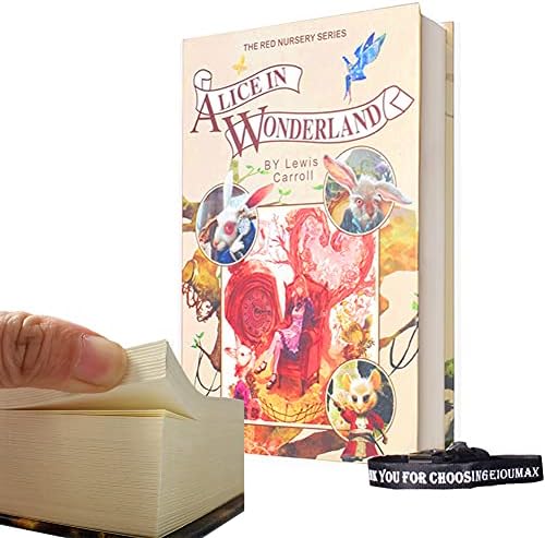 EIOUMAX Истинска хартиена книга сейф с ключ, тайната кутия, са подбрани кутия-Алиса в Страната на чудесата
