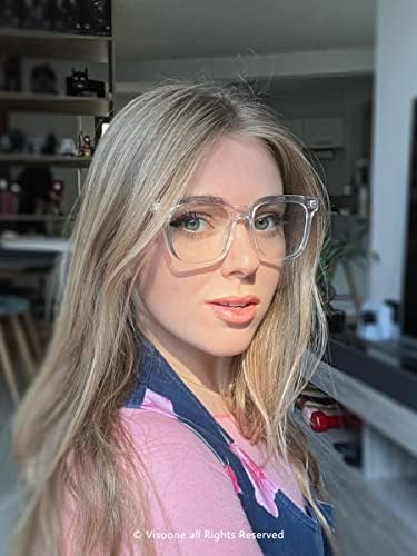 VISOONE Модни Сини Светозащитные Квадратни Очила с Защита от ултравиолетови лъчи за Компютърни Игри Жени и Мъже RANDI