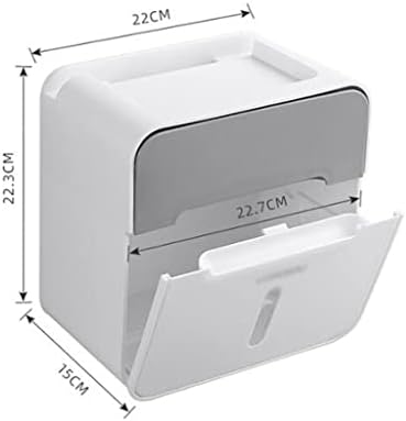 Многофункционална кутия за хартия GENIGW, монтиран на стената Кутия за салфетки без дупки, Домакински Титуляр за тоалетни
