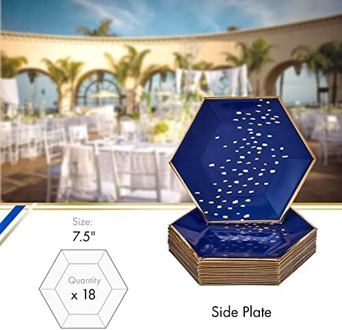 Сребърни лъжици, за Еднократна употреба Хартиени чинии с шестигранным дизайн (18 бр), Заредете Хартия чинии 7