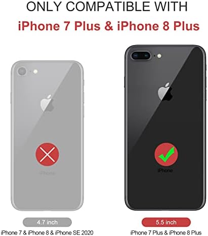 Защитен калъф за iPhone 8 Плюс Калъф за iPhone 7 Plus, една Чанта-портфейл за iPhone 8 Plus за жени и Мъже, Здрава Кожена Каишка, Държач за карти с цип, за Носене-Портфейл за телефон з