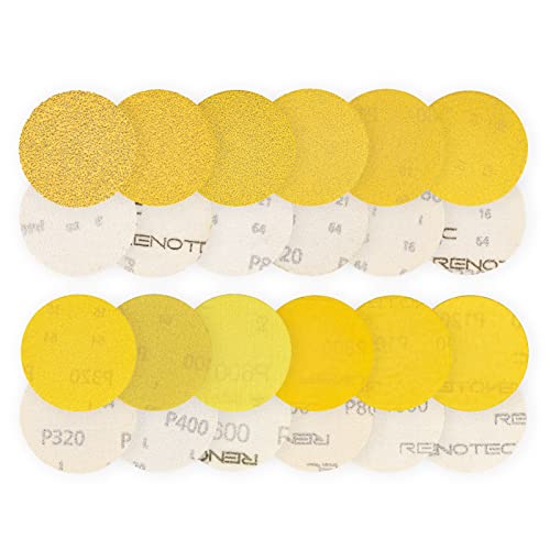 Шлифовъчни дискове RENOTEC Premium 2със златни куки и вериги на стикери, по 5 броя, комплект подложки за 60 бр.,