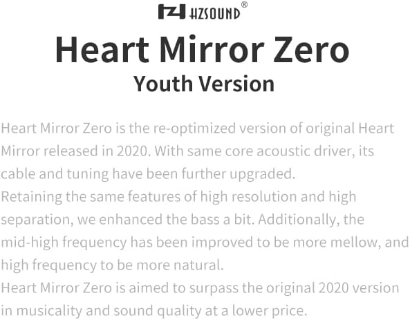 H HIFIHEAR hzsound Сърце Mirror zero in Ear Monitor Слушалки с Кабел, Слушалки С вътрешни антифони IEM, ушите с въглеродните нано-бленда с приставка адаптер 3,5 мм с корпус сиво