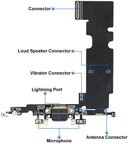 Докинг конектор MMOBIEL, съвместим с iPhone Plus 8 2017 - Гъвкав кабел за порт за зареждане - Смяна на порта за