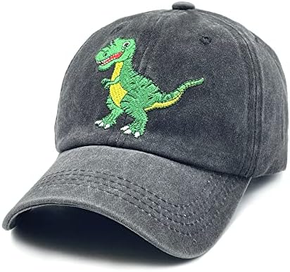 Бейзболна шапка с череп на Динозавър За момчета NVJUI JUFOPL, Промытая Реколта бейзболна шапка с бродерия