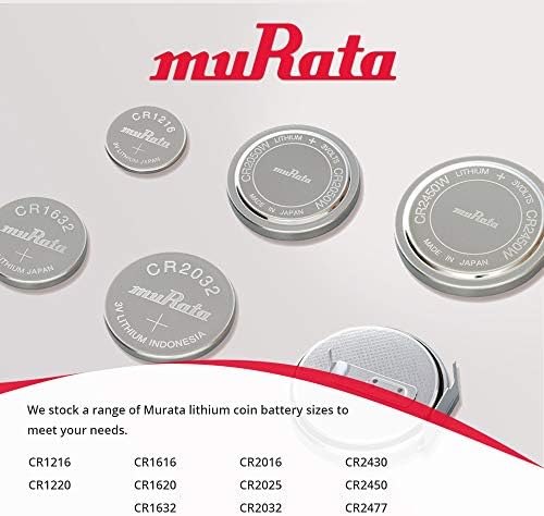 Murata CR2032 батерия DL2032 ECR2032 3V литиева монетен елемент (100 батерия)