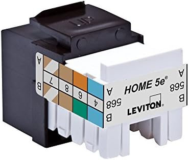 Конектор за свързване на Leviton 5EHOM-RE5 Home 5e, Окабеляване T568A/B, Черен