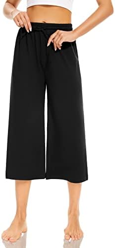 SUNYAA / дамски панталони капри, за йога, широки ежедневни летни панталони за експозиции, свободни и удобни панталони-капри