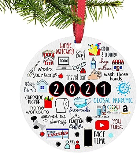 Коледен Орнамент от 2021 година, Коледа Сватбена Украса от Парченца дърво 2021 Г., Забавен Украшение 2021 г., Празнична