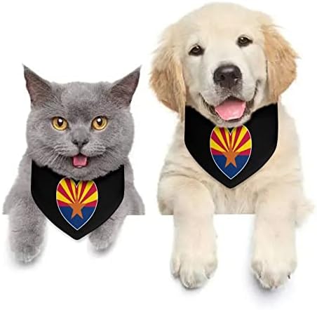 Любовта Флаг Аризона Сърцето на Кучето Кърпа Регулируем Нашийник за Домашни Любимци Шал Сладък Триъгълен Шал за Кучета Котки