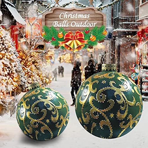 FKSESG Открит Коледно Украсени с Надуваем Балон, PVC Гигантски Коледен Надуваем Балон с помпа, Коледни Надуваеми Топки, Коледни