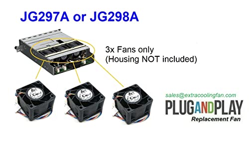 3 Комплекта Сменяеми вентилатори за допълнително охлаждане, Съвместими с HPE JG298A за 5920AF 24XG Тава фен JG298A или JG297A