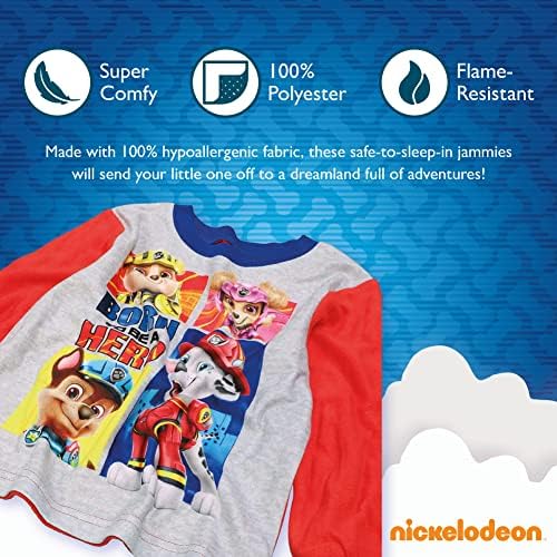 Комплект Руното пижами Свободно намаляване от 2 теми за момчета Nickelodeon Патрул малки лапи |Baby Shark,