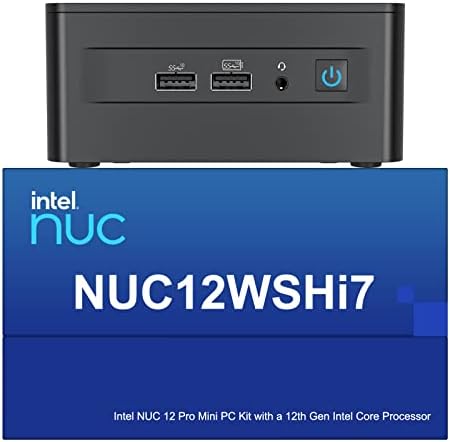 Мини компютър Intel NUC 12 NUC12WSHi7 Wall Street Canyon 12-то поколение Intel Core i7-1260P, 12 ядра (4P + 8E), 16 потоци, 18 MB на предсказуем кеш на Intel, графика Intel Iris Xe, 32 GB оперативна памет, 1 TB PCIe SSD, Win 11